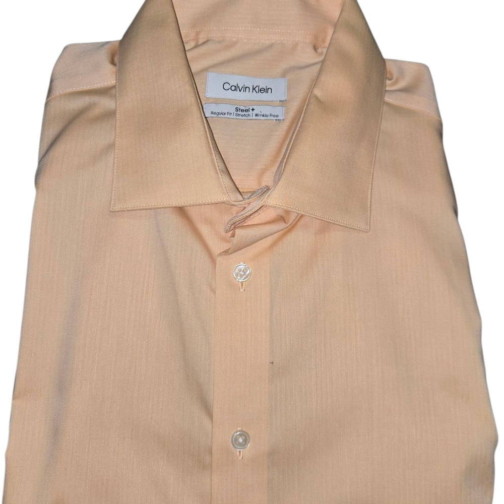 Calvin Klein Men's Light Orange Dress Shirt